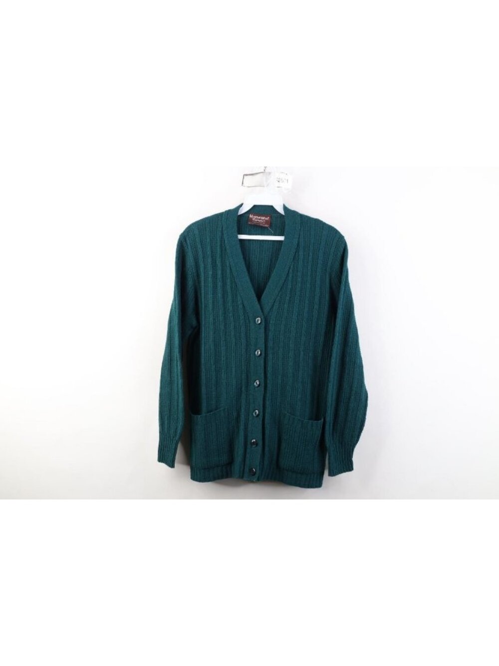 Vintage 70s Streetwear Womens Medium Kurt Cobain Ribbed Knit Cardigan Sweater